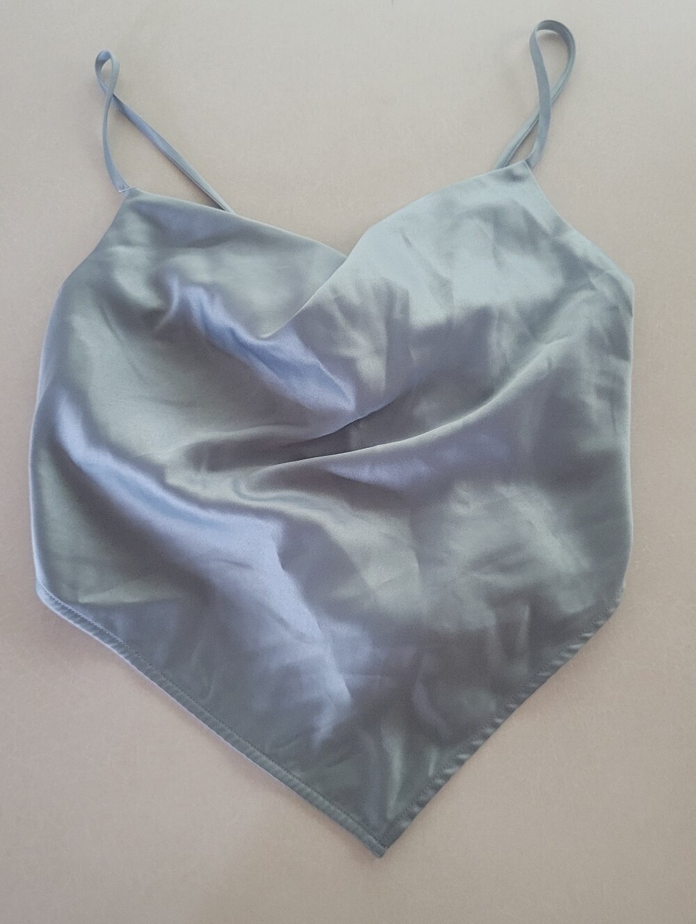 OAK + FORT Satin Handkerchief Cami in Pale Blue